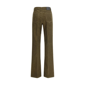 Saint Laurent Green Cotton Casual Pants