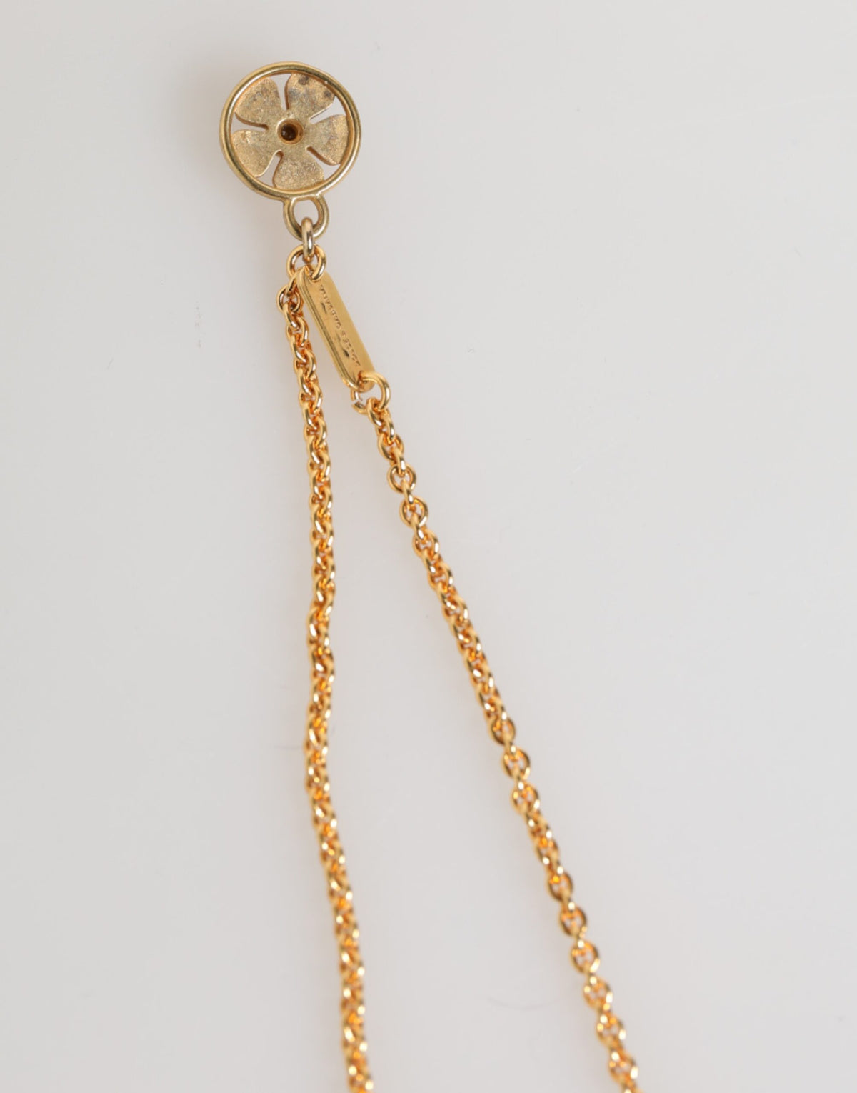 Dolce & Gabbana Gold Medallion Metal Chain Charm Men Pendant Necklace