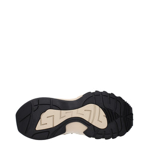 Versace Beige Fabric Sneakers