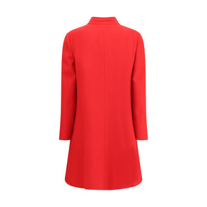 Valentino Red Fleece Wool Coat
