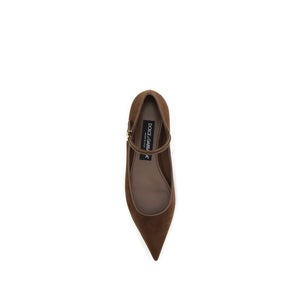 Dolce & Gabbana Brown Goatskin Ballet Flats