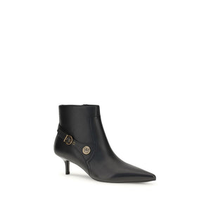 PINKO Black Calf Leather Bos Taurus Ankle Boots