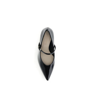 PINKO Black Calf Leather Bos Taurus High Heel Pumps