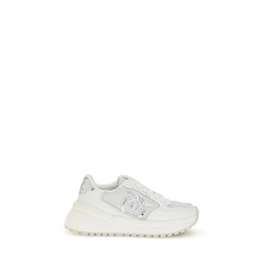 PINKO White Calf Leather Bos Taurus Chunky Sneakers