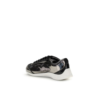 PINKO Silver Nylon Chunky Sneakers