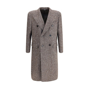 Dolce & Gabbana Gray Fleece Wool Coat