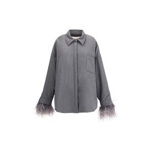 Valentino Gray Fleece Wool Clothing