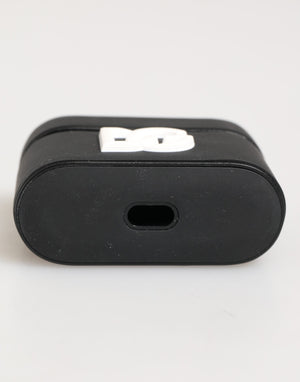 Dolce & Gabbana Black White Rubber Embossed Logo Accessory Airpods Case