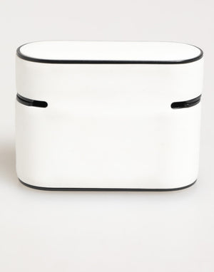 Dolce & Gabbana White Black Rubber Logo Embossed Accessory Airpods Case
