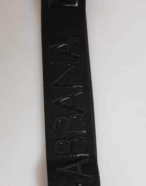 Dolce & Gabbana Black Polyester Stretch Rubberised DG Logo Men Keychain