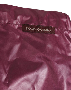 Dolce & Gabbana Burgundy Polyester Logo Embossed Crest Swimwear