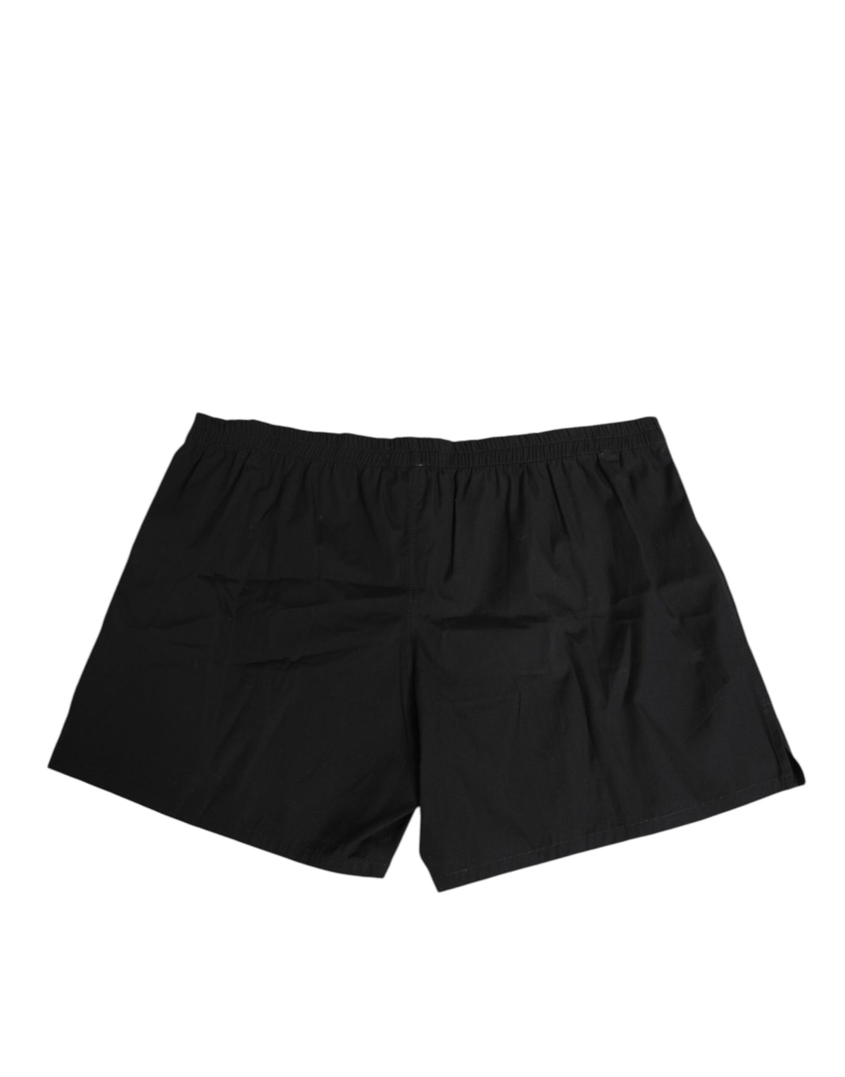 Dolce & Gabbana Black Cotton Elastic Waistband Button Swimwear