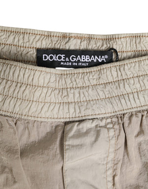 Dolce & Gabbana Beige Nylon Beachwear Men Boxer Short Swimwear