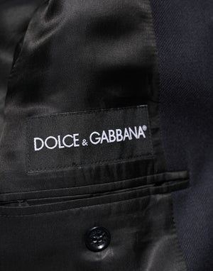 Dolce & Gabbana Dark Blue Wool Men Jacket Coat Blazer Suit