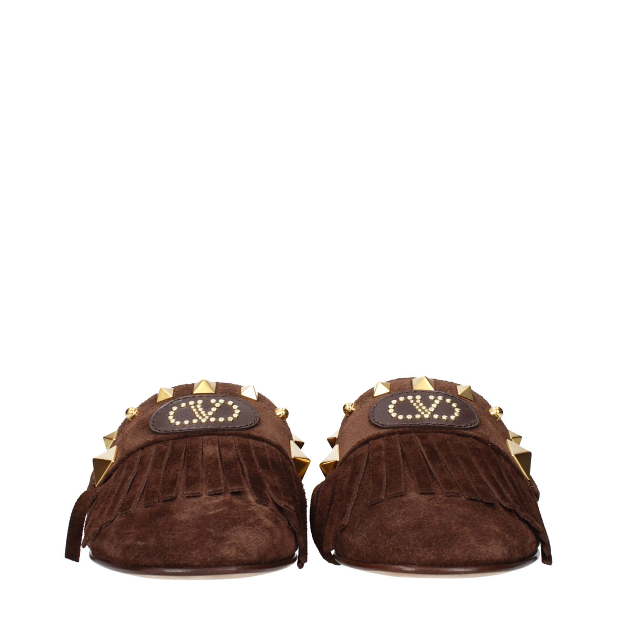 Valentino Garavani Brown Leather Slippers