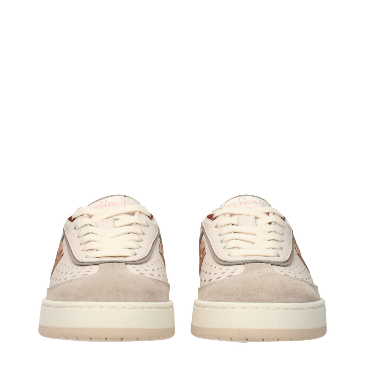 Fendi Beige Leather Low Top Sneakers
