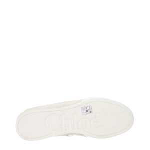 Chloé White Fabric Low Top Sneakers