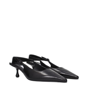 Jimmy Choo Black Leather Flat Sandals