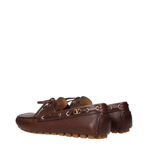 Valentino Garavani Brown Leather Slip-On Loafers
