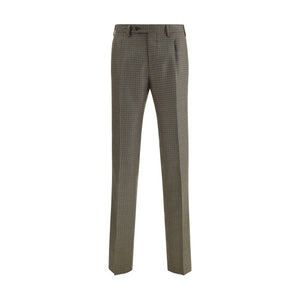Germano Brown Fleece Wool Casual Pants