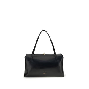 Jil Sander Black Calf Leather Bos Taurus Shoulder Bag
