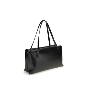 Jil Sander Black Calf Leather Bos Taurus Shoulder Bag