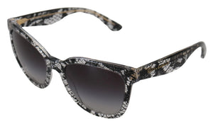 Dolce & Gabbana DG4190 Black Lace Acetate Crystal Round Sunglasses