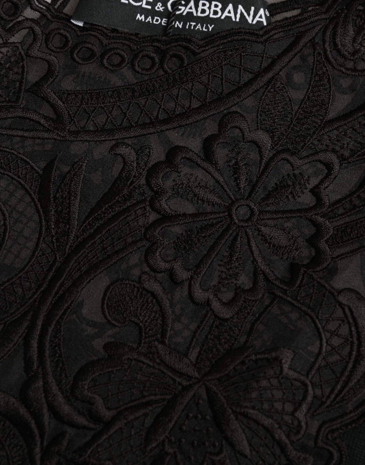 Dolce & Gabbana Black Silk Lace Trim Long Sleeves Blouse Top