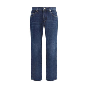 Dolce & Gabbana Blue Cotton Straight-Leg Jeans