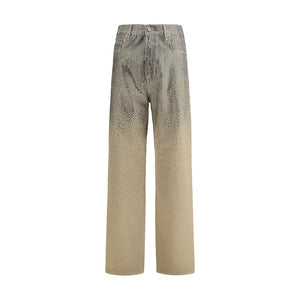 Golden Goose Bicolor Cotton Straight-Leg Jeans