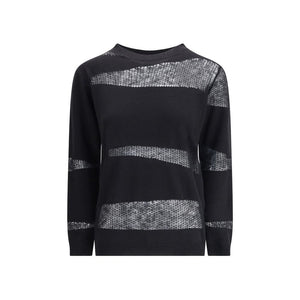 Fabiana Filippi Black Fleece Wool Cashmere Sweater