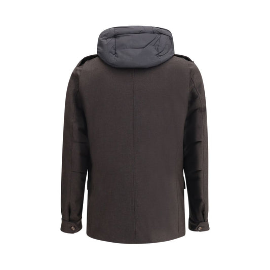 MooRER Brown Fleece Wool Coat