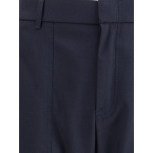 Brioni Blue Wool Casual Pants