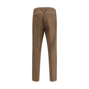 Cruna Brown Fleece Wool Casual Pants