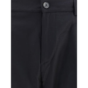 Cruna Black Fleece Wool Dress Pants