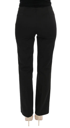 BENCIVENGA Black Stretch Straight Fit Dress Trousers Pants