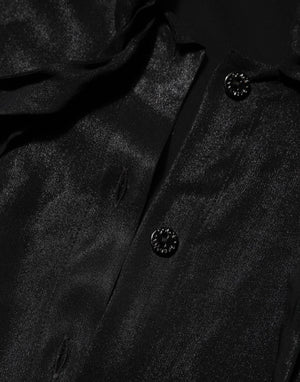 Dolce & Gabbana Black Viscose Long Sleeve Tie Neck Blouse Top