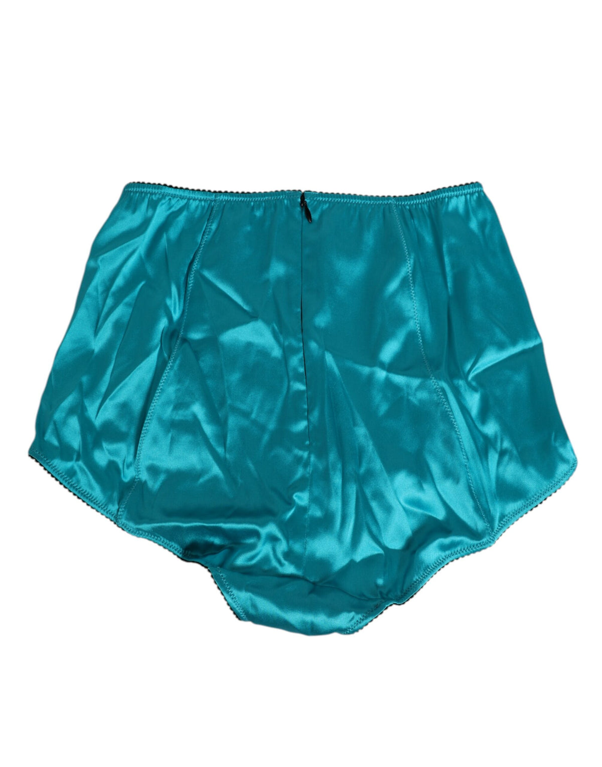 Dolce & Gabbana Aqua Green Satin High-Waist Briefs Underwear