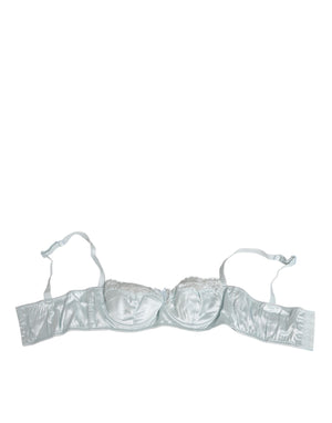 Dolce & Gabbana Light Blue Silk Semi-Padded Balconette Underwear