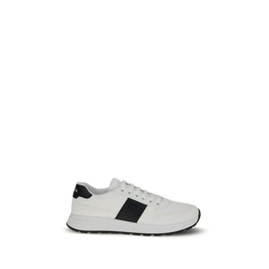 Prada White Calf Leather Bos Taurus Low Top Sneakers