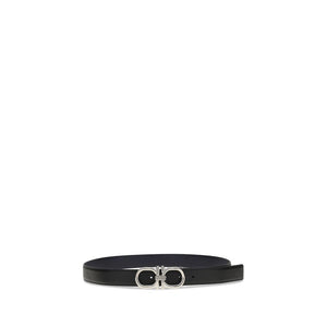 Ferragamo Black Calf Leather Bos Taurus Regular Belt