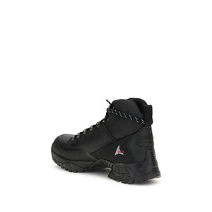ROA Black Leather Lace-Up Boots