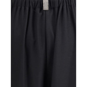 Fabiana Filippi Black Fleece Wool Casual Pants