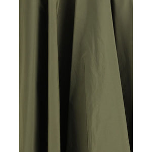 Sara Roka Green Polyester Midi Skirt
