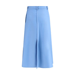Crida Milano Light Blue Wool Midi Skirt