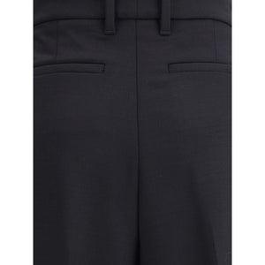 True Royal Black Wool Casual Pants