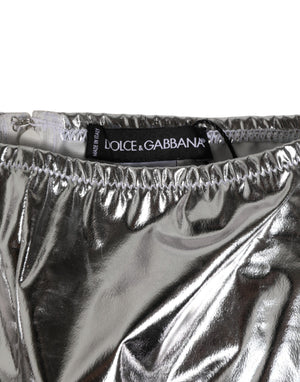 Dolce & Gabbana Silver Metallic High Waist Bikini Bottom Women  Underwear