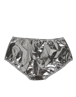 Dolce & Gabbana Silver Metallic High Waist Bikini Bottom Women  Underwear