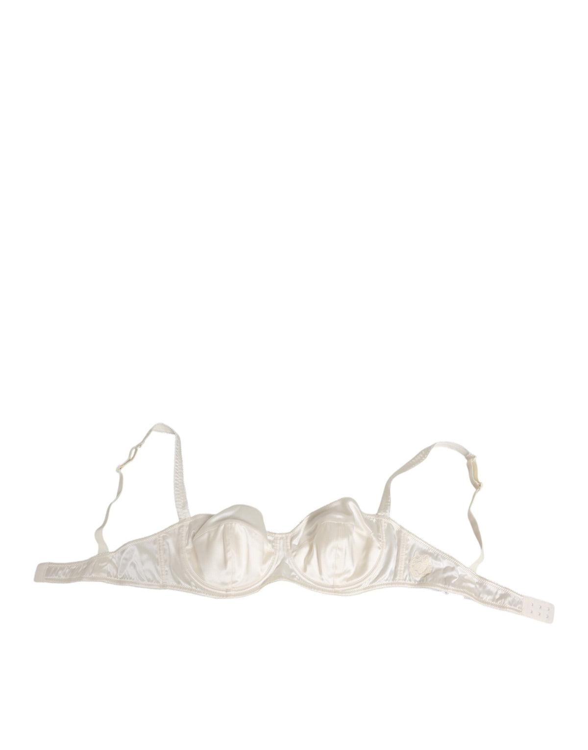 Dolce & Gabbana White Silk Satin Balconnet Lingerie Bra Underwear