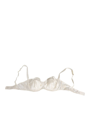 Dolce & Gabbana White Silk Satin Balconnet Lingerie Bra Underwear